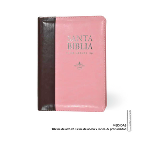 Santa Biblia Rosa Letra Grande con estuche